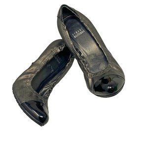 STUART‎ WEITZMAN Pewter leather Cap Toe Ballet Styled Pumps